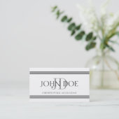 Accountant White Silver Stripes Visitekaartje (Staand voorkant)