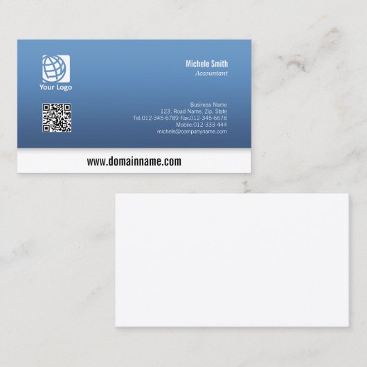 Accountant Wit Rand Eenvoudig Visitekaartje #10 (Voorkant / Achterkant)