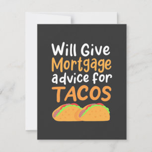 Accountant zal hypothecair advies geven over taco' bedankkaart