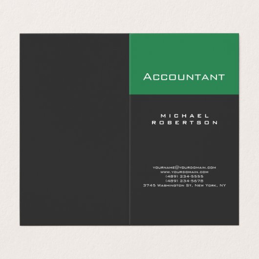 Accountant Zee Groen Grijs Chubby Visitekaartje (Buitenkant ongevouwen)