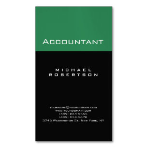 Accountant Zeegroen Zwart Minimalistisch Magnetisch Visitekaartje