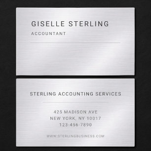 Accountant Zilver Metalen Professionele Visitekaartje