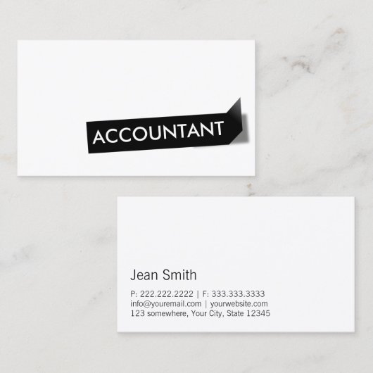 Accountant: zwart label Professional (Voorkant / Achterkant)