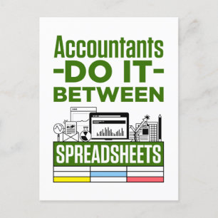 Accountants doen het tussen spreadsheets briefkaart