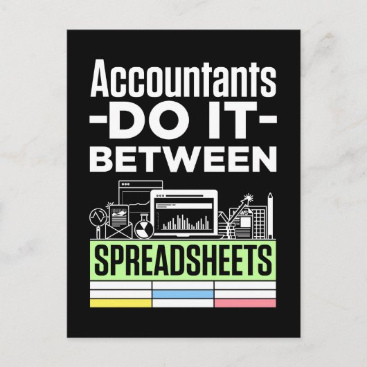 Accountants doen het tussen spreadsheets briefkaart (Voorkant)
