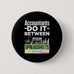 Accountants doen het tussen spreadsheets ronde button 5,7 cm
