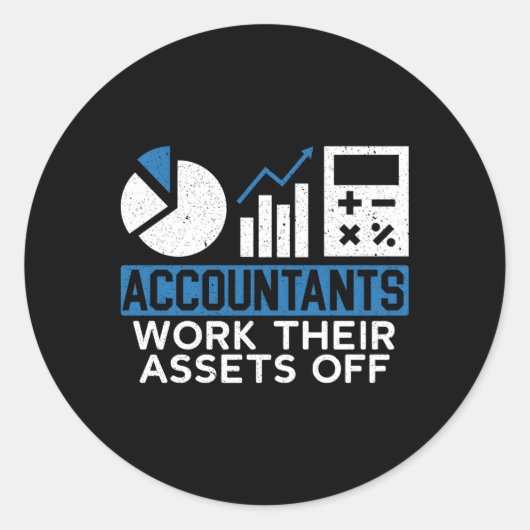 Accountants werken hun activa van de boekhouding ronde sticker (Voorkant)