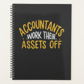 Accountants werken hun bedrijfsmiddelen uit planner (Voorkant)