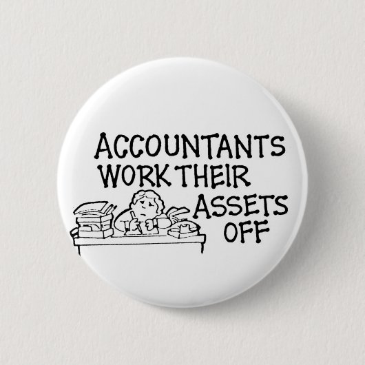 Accountants werken hun bedrijfsmiddelen uit ronde button 5,7 cm (Voorkant)