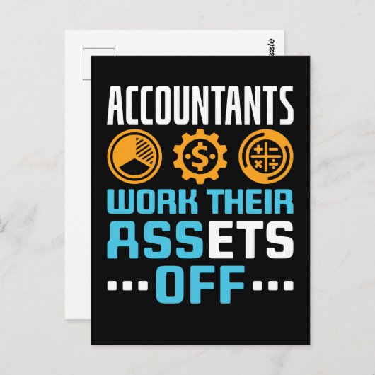 Accountants werken met hun middelen van grappige C Briefkaart (Voorkant / Achterkant)