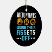Accountants werken met hun middelen van grappige C Keramisch Ornament (Rechts)