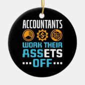 Accountants werken met hun middelen van grappige C Keramisch Ornament (Voorkant)