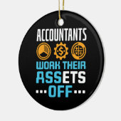 Accountants werken met hun middelen van grappige C Keramisch Ornament (Links)