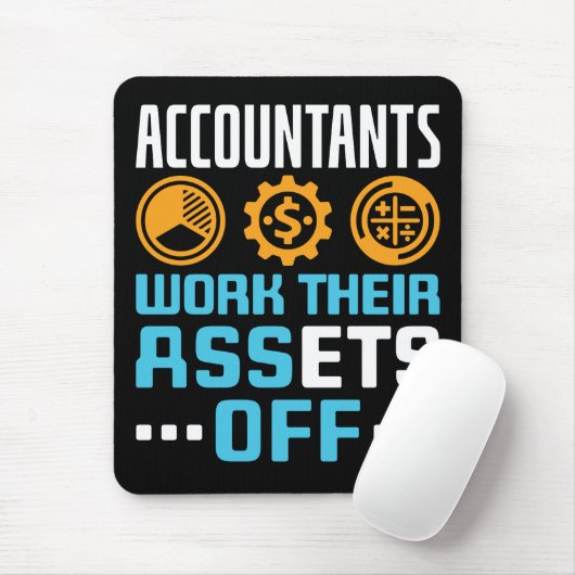 Accountants werken met hun middelen van grappige C Muismat (Met muis)