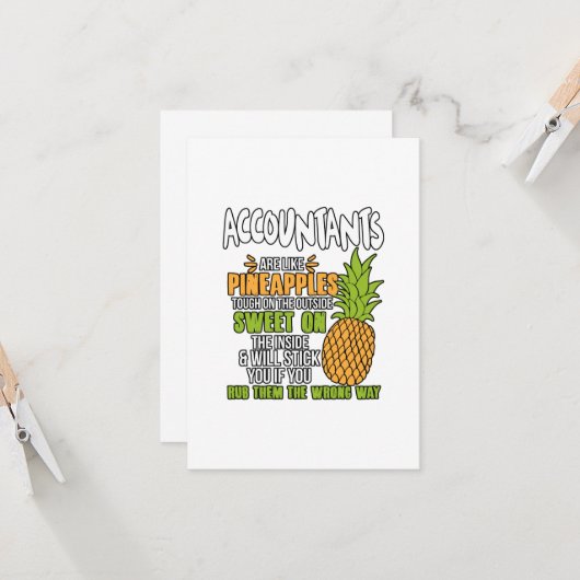 Accountants zijn als ananassen. kaart (Voorkant / Achterkant in situ)