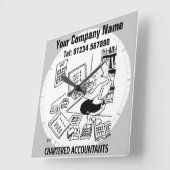 Accountantsaccountants en accountants vierkante klok (Hoek)