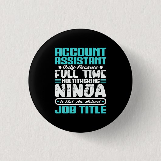 Accountassistent Functietitel Professionele vaardi Ronde Button 3,2 Cm (Voorkant)
