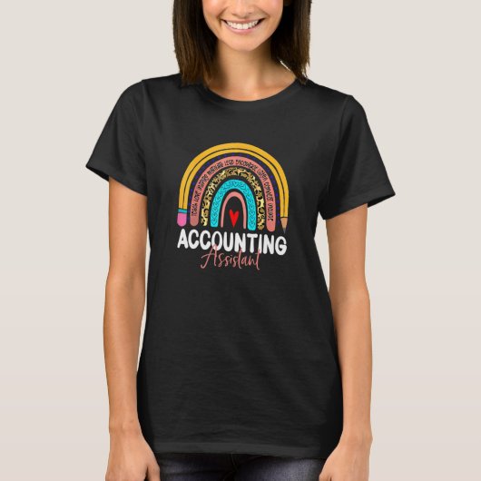 Accounting Assistant Leopard Rainbow Ba T-shirt (Voorkant)