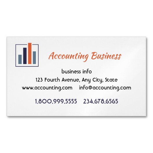 Accounting Bookkeeping  Custom Business  Magnetisch Visitekaartje (Voorkant)