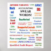 ACCOUNTING SWEAR WORDS Finance Office Humor Poster (Voorkant)