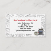 Accounting Tax Service 1040 formulier Visitekaartje (Achterkant)