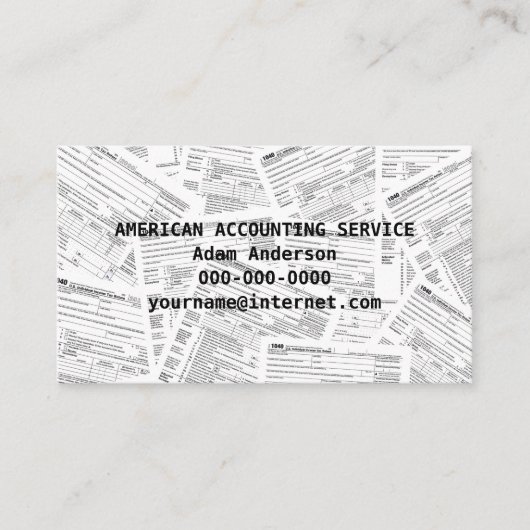 Accounting Tax Service 1040 formulier Visitekaartje (Voorkant)