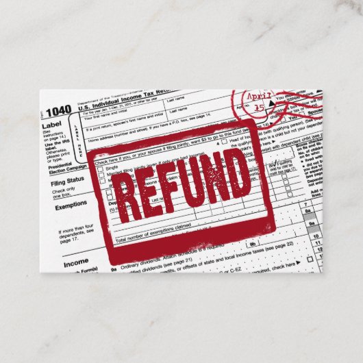 Accounting Tax Service 1040 formulier Visitekaartje (Voorkant)