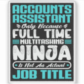 Accounts Assistent Functie Titel Beroep Vaardighed Sticker (Voorkant)
