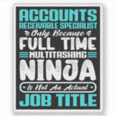 Accounts Ontvangbare Specialist Functie Titel Vaar Sticker (Voorkant)