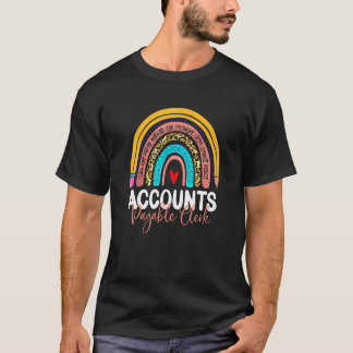 Accounts Payable Clerk Leopard Rainbow Accounting  T-shirt