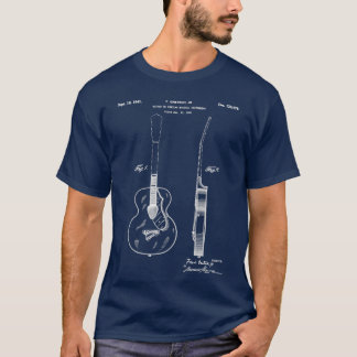 Accoustic Guitar Patent al Guitar Art Blueprint T-shirt