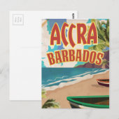 Accra Barbados reisposter Briefkaart (Voorkant / Achterkant)
