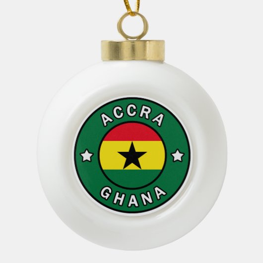Accra Ghana Keramische Bal Ornament (Voorkant)