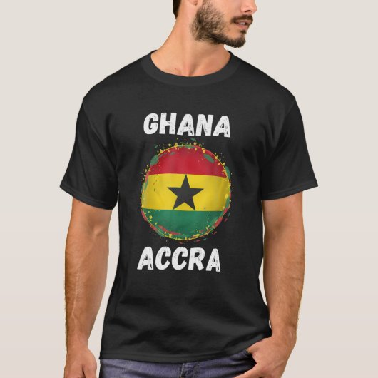 Accra Ghana Retro  Ghanese Vlag Souvenirs T-shirt (Voorkant)
