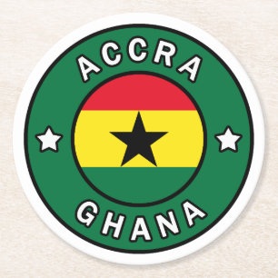 Accra Ghana Ronde Kartonnen Onderzetter