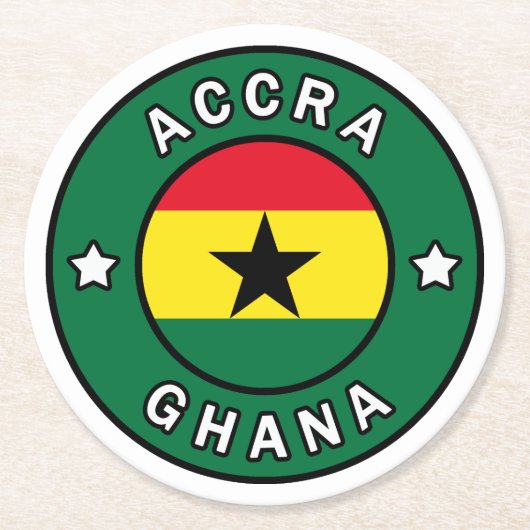 Accra Ghana Ronde Kartonnen Onderzetter (Voorkant)
