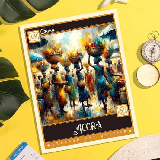 Accra, Ghana |  schilderij Briefkaart