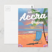 Accra Ghana strand reisposter Briefkaart (Voorkant / Achterkant)