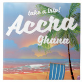 Accra Ghana strand reisposter Tegeltje (Voorkant)