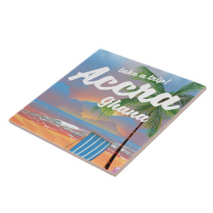 Accra Ghana strand reisposter Tegeltje
