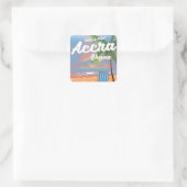 Accra Ghana strand reisposter Vierkante Sticker (Tas)