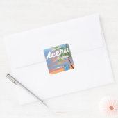 Accra Ghana strand reisposter Vierkante Sticker (Envelop)