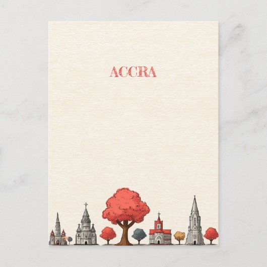 Accra Ghana Travel Briefkaart (Voorkant)