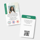 Accreditatie Notaris Openbaar Foto QR Code ID Groe Badge (Voor- en achterkant)