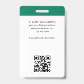 Accreditatie Notaris Openbaar Foto QR Code ID Groe Badge (Achterkant)