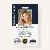 Accreditatie Notaris Openbare Foto QR Blue Gold Badge (Voorkant)