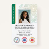 Accreditatie Notaris Openbare Foto QR Code ID Groe Badge (Voorkant)