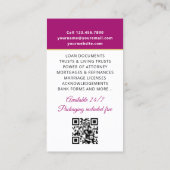 Accreditatie Notaris Openbare foto QR Code Magenta Visitekaartje (Achterkant)