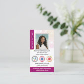 Accreditatie Notaris Openbare foto QR Code Magenta Visitekaartje (Staand voorkant)