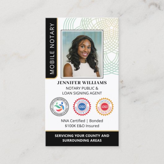 Accreditatie Notaris Openbare foto QR Code Zwart Visitekaartje (Voorkant)